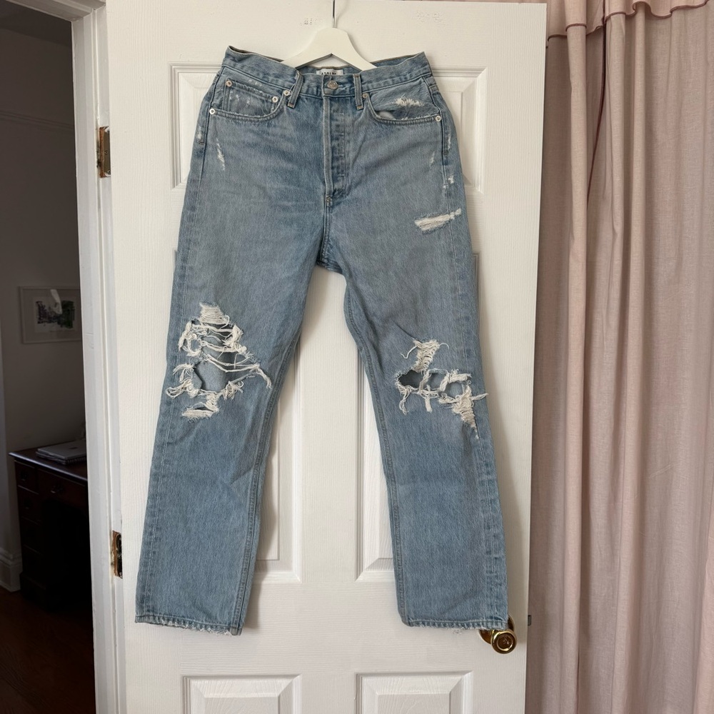 AGOLDE Distressed Light Wash Jeans